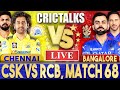 Live csk vs rcb match 68 bangalore  ipl live scores  commentary  ipl 2024  last 3 overs