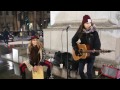 Heidi Joubert and Giulia Joni Marelli busking in London 01