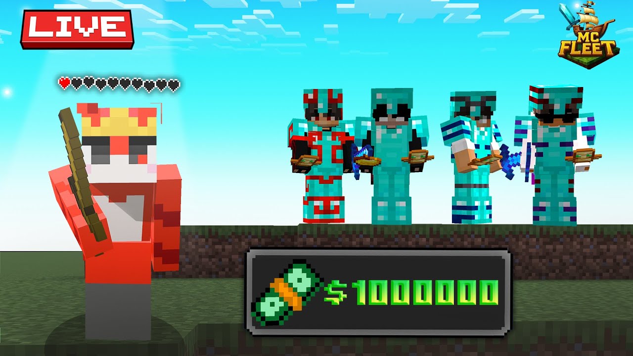 LIVE: Reaching 1 Million Money in McFleet Minecraft Server 💰 | Minecraft Economy Challenge Day 6