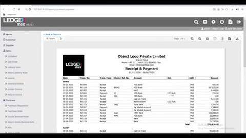 How to Insert certain Filters in the the Receipts and Payment Reports?