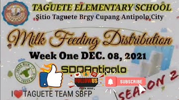 SCHOOL- BASED FEEDING PROGRAM / WEEK 1 MILK FEEDING DISTRIBUTION 2021