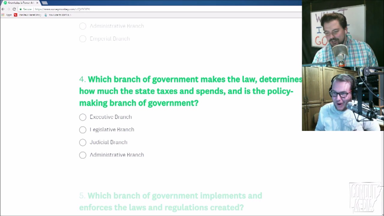 Conduit for Action Quiz: Knowledge is Power: Arkansas Separation of Powers