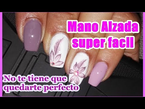 Uñas acrilicas 👌 MORADAS con FLOR en MANO ALZADA🎨 FACIL paso a paso -  thptnganamst.edu.vn