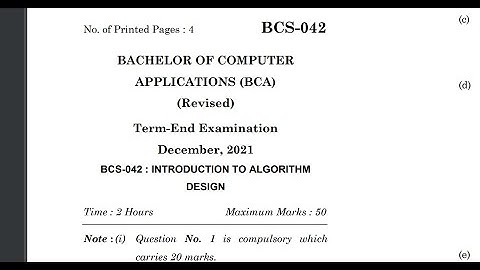 BCS-042 Last Year December Question Paper 2021 | BCA 4th Semester Question Paper |Examination Master