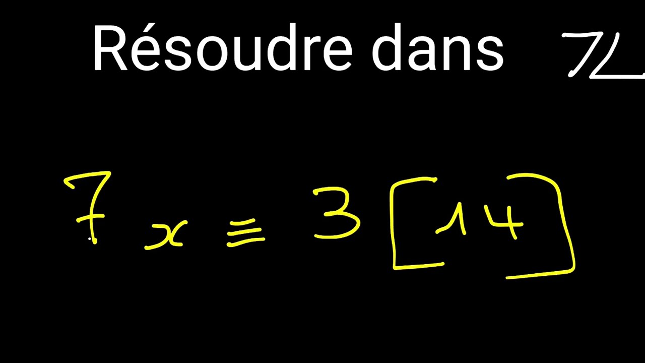 résoudre des équations de congruences exercice corrigé
