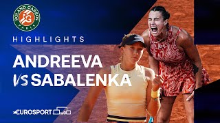 Mirra Andreeva vs Aryna Sabalenka | Quarter-Final | French Open 2024 Extended Highlights 🇫🇷