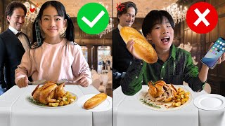 【寸劇】レストランを追い出されちゃった!ごはんを食べる時のマナーを学ぼう!  かえであーたん Kaede & Ahtan Learn Good Manners at Lunch and Dinner