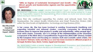 Monthly Webinar on Small & Medium Sized Enterprises SMEs Trade Competitiveness and Standardisation