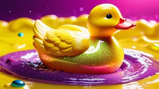 Sparkling Glitter: Creating Colorful Slime with Yellow Duck