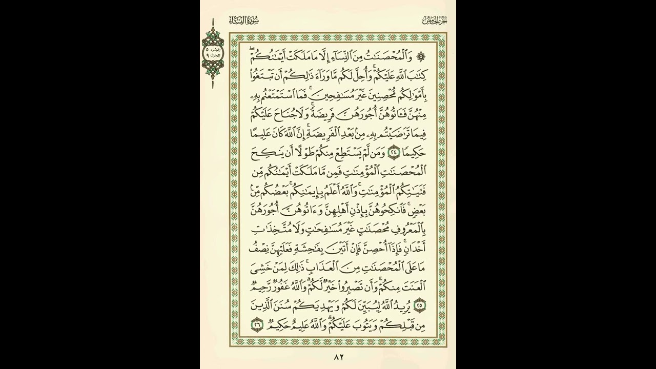 الوجه 82 من القرآن مكرر ١٠ مرات مع الآيات | سورة النساء | الشيخ عبد الباسط عبد الصمد