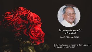 Invitation - 1st Death Anniversary Mass of K.P Varied