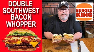 Burger King® 🍔👑 | DOUBLE SOUTHWEST BACON WHOPPER WITH CHEESE🥓🧀🍔| Taste Test & Review | JKMCraveTV