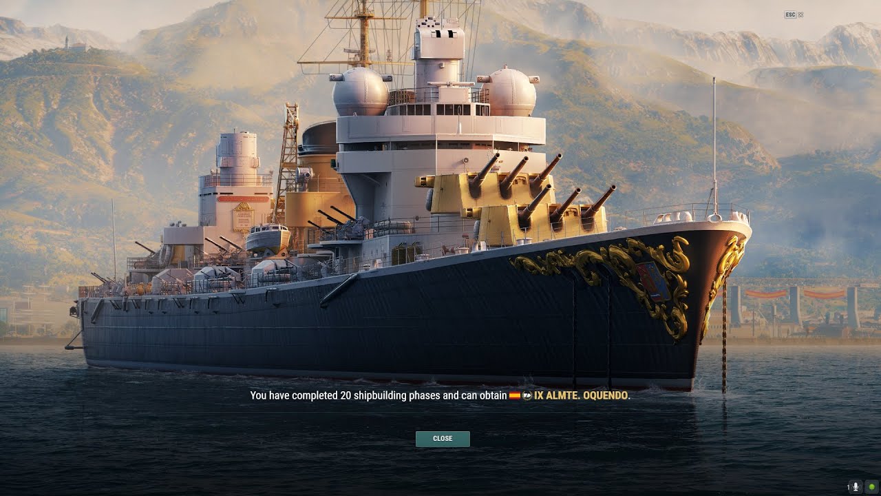 船竿 Battleship & Escutina Grande Spanish cruiser Almirante Oquendo - World of Warships