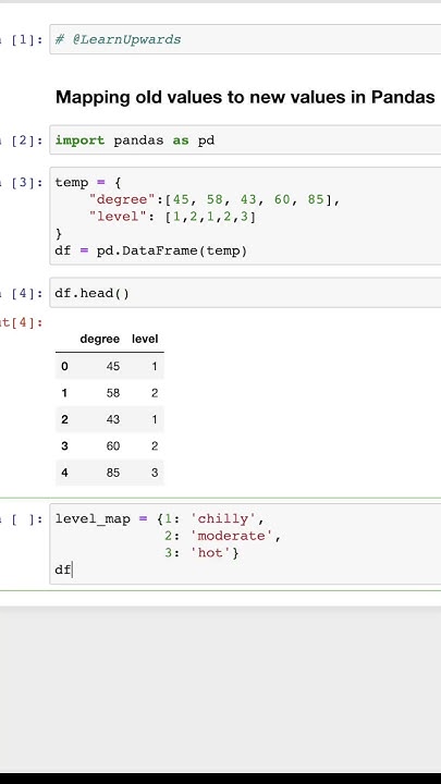 pandas map old values to new values - YouTube