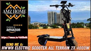 Overview HWWH Electric Scooter Powerful All Terrain Fast Folding, Dual Motor 13" Off-Road, Amazon