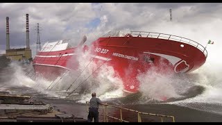 30+ Dangerous Big Ship Launch Gone Bad ! , CLOSE CALLS and Huge WAVES