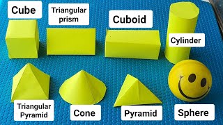 3D Shapes Model for School Project | Maths Shapes Project Model | Maths Shapes Names | Paper Shape