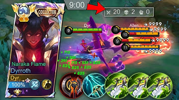 WTF DAMAGE!! NEW DYRROTH LIFESTEAL + DAMAGE HACK CHEAT BUILD!! 💀🔥 - Mobile legends