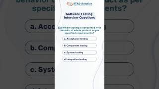 Software Testing Interview Questions with Answers for Fresher | STAD Solution screenshot 2