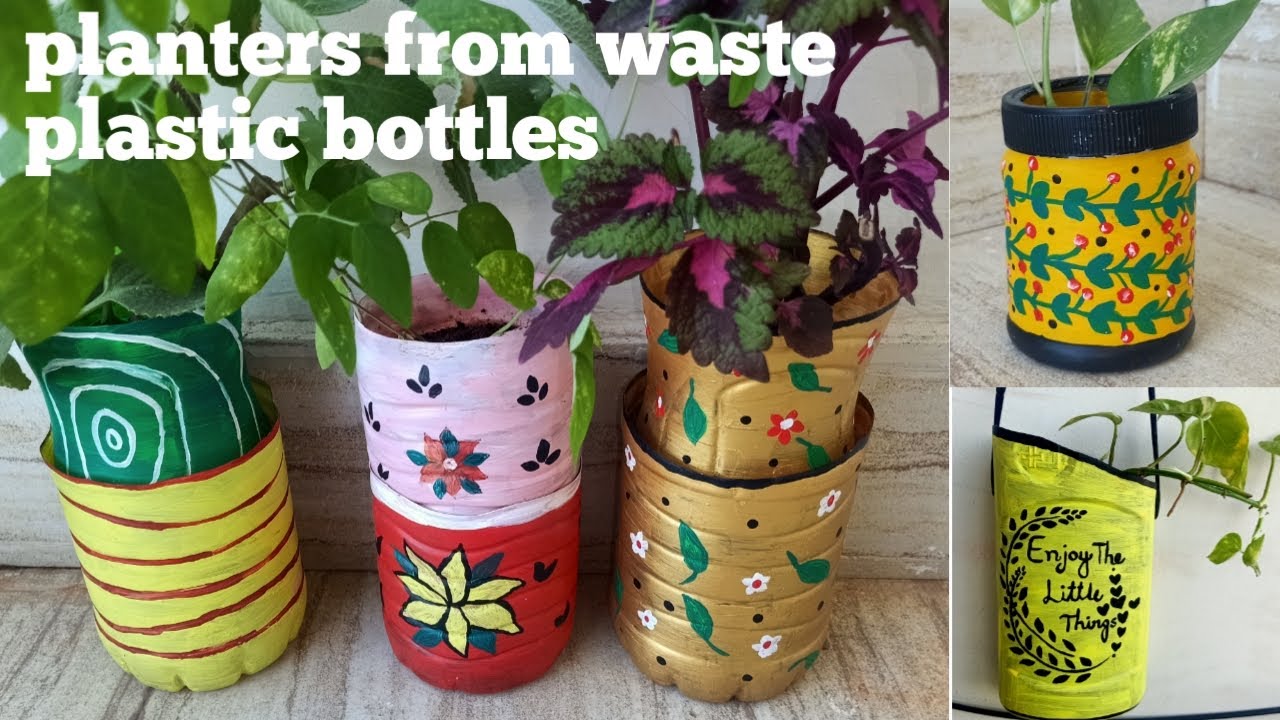 planters from waste plastic bottles// planter from lizol bottle/best out of waste YouTube
