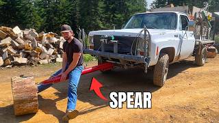 Tag Teaming Wood With my Truck
