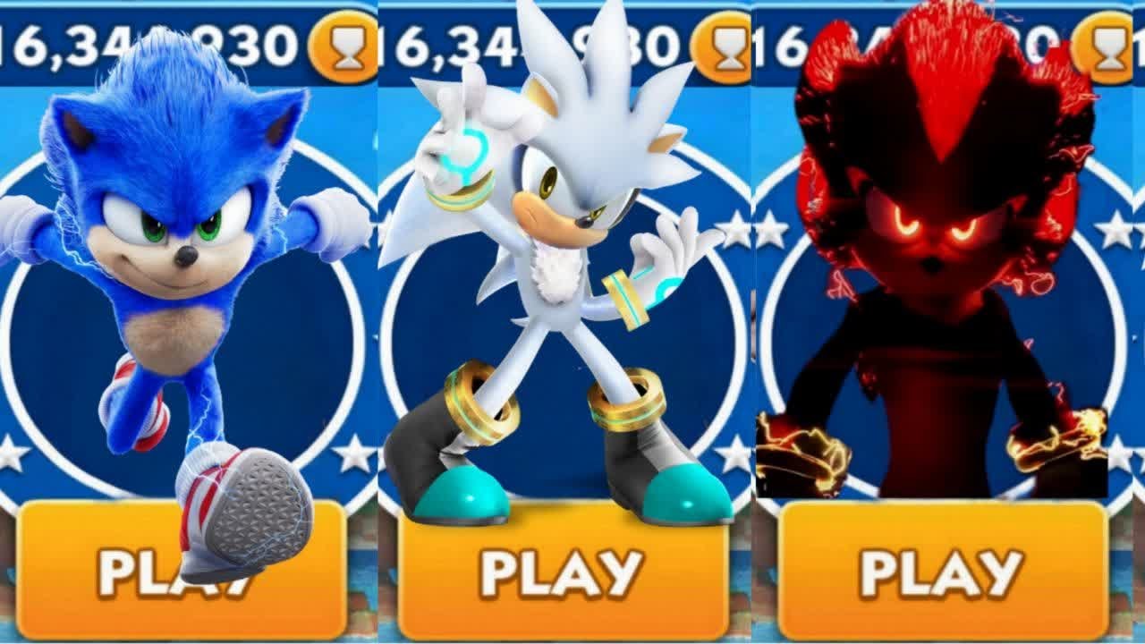 Sonic Dash - Sonic VS Silver Sonic VS Sir Shadow _ Movie Sonic vs All ...