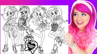 Coloring My Little Pony Equestria Girls Coloring Pages | Pinkie Pie, Applejack, RainbowDash & Rarity