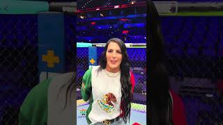 In The Ufc Cage Addressing I Already Forgot Her Name