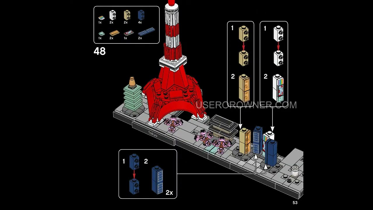 INSTRUCTION MANUAL ONLY Lego Architecture Tokyo JAPAN 21051 NO BRICKS OR  PARTS