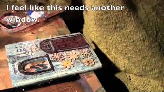Jessica Sporn / Altered Book Fast Forward using Doors & WIndows Stencil