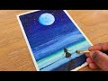 Acrylic painting for beginners | Bluemoon Walking | Step by step tutorial | Easy painting