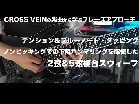 【TAB譜あり】テンション&ブルーノート・タッピング・ノンピッキングでの下降ハンマリングを駆使した2弦&5弦複合スウィープ