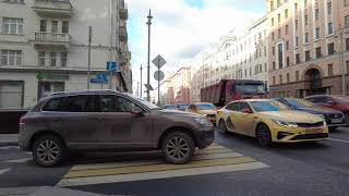 4K Walking Along Tverskaya Street From Pushkinskaya Square To Belorusskaya Station