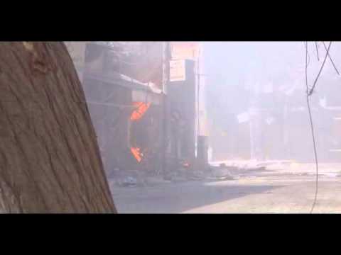 دير برس قصف على الشارع العام بديرالزور 26 9 2012