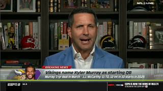 NFL LIVE | Adam Schefter reveals next for McCarthy after losing Vikings' starting QB role to Murray