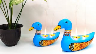beautiful duck Diya making at home | दिवाली के लिए बनाये सुन्दर बत्तख वाला दिया | how to make Diya