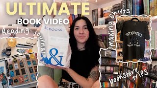 doing bookish stuff 📚 (bookstore, hauls, reading journal, making bookish shirts, and more)