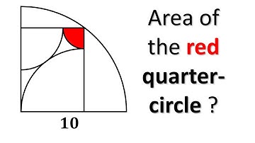 Geometry Puzzle with 4 Quarter-Circles | Find the Red Area!