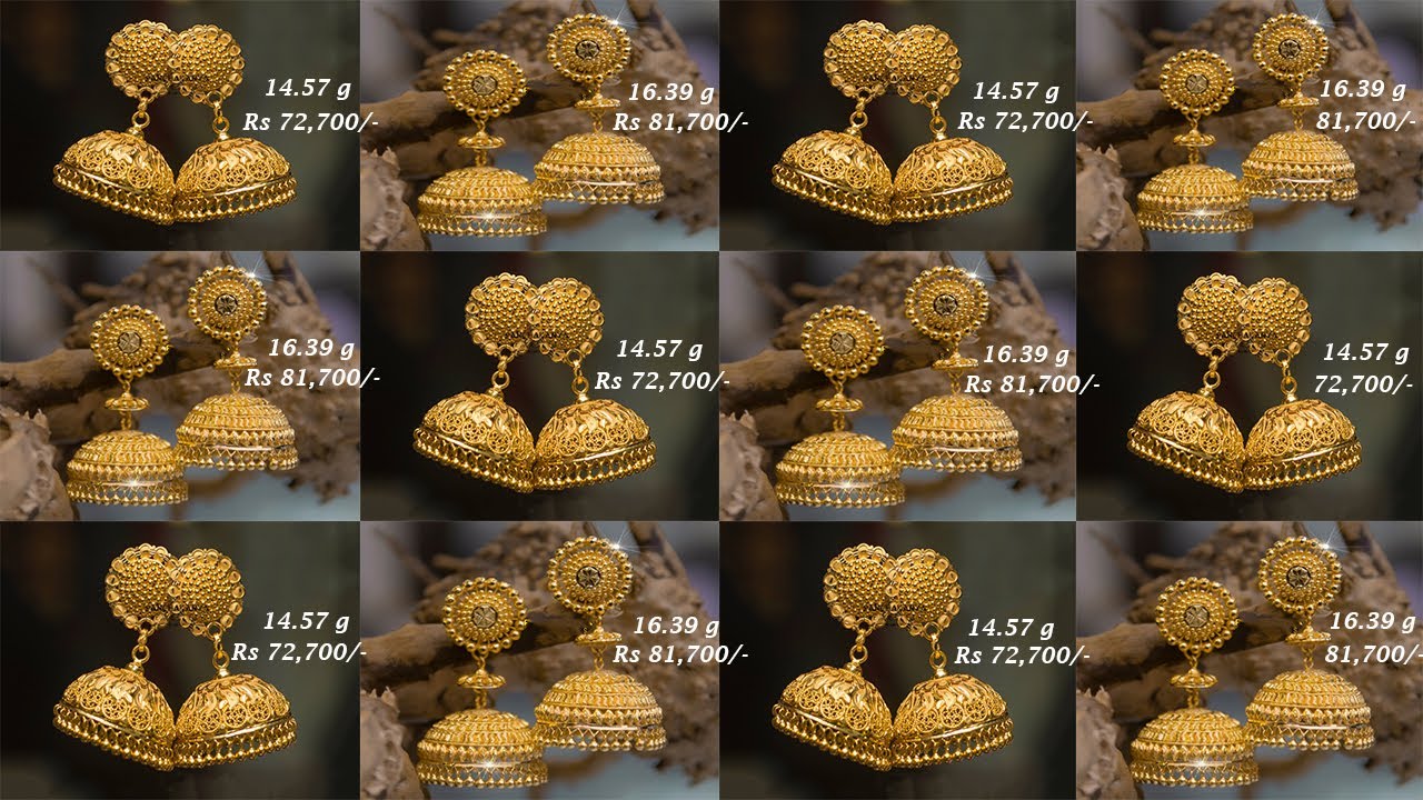 Latest gold Jhumka Designs with Weight and Price || Latest Gold ...