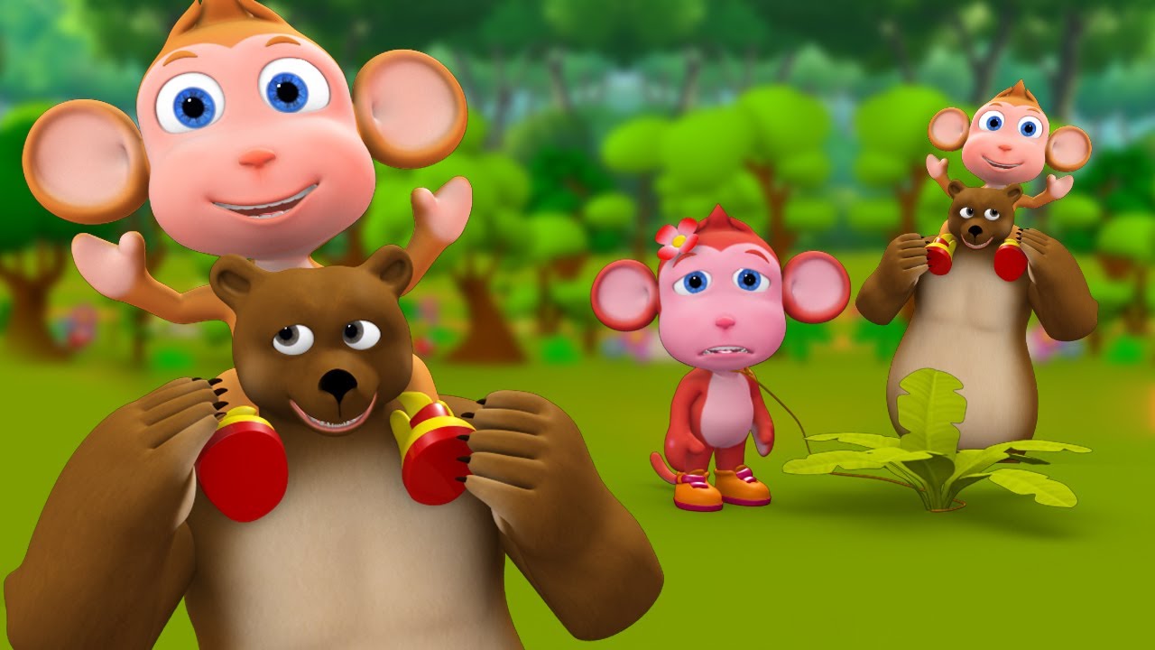 The Monkey and Bear Ride 3D Animated Kids Hindi Moral Stories भालू की सवारी  और बंदर हिन्दी कहानी - YouTube