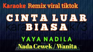 KARAOKE REMIX _ CINTA LUAR BIASA _ YAYA NADILA _ NADA WANITA