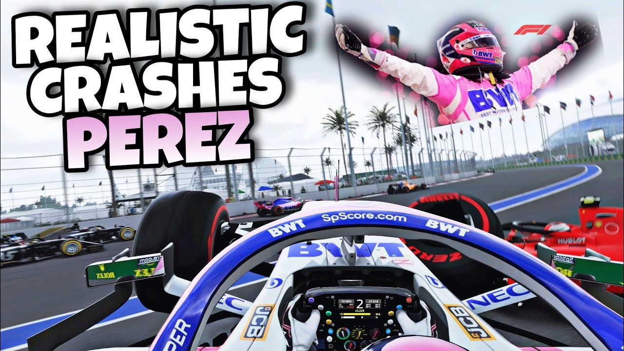 REALISTIC F1 CRASHES SERGIO PEREZ 20142021 YouTube
