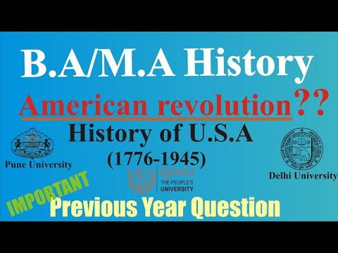 American Revolution | Explained in Hindi | B.A | M.A | History Notes | Previous Year Question