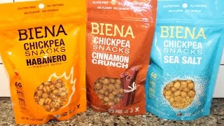 Biena Chickpea Snacks: Habanero, Cinnamon Crunch & Sea Salt Review