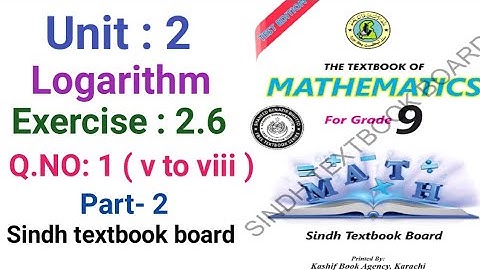 #Maths | Class 9 | Unit 2 | Exercise 2.6 | Q.1 (v to viii ) part- 2 | Sindh textbook board