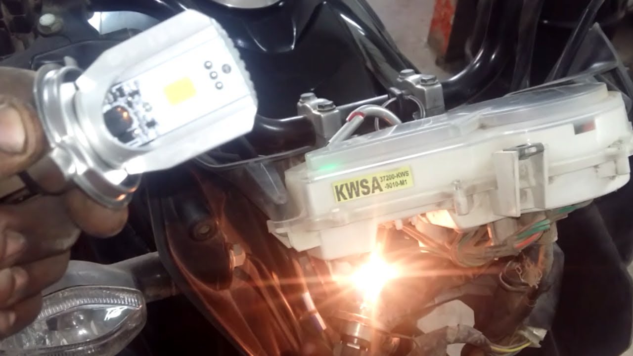como adaptar un bombillo LED a cualquier moto - YouTube