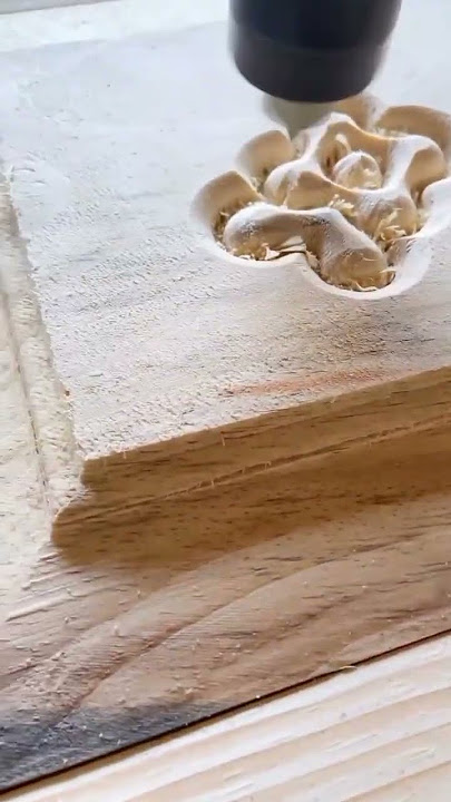 the process of making doors from wood carved using a machine #shorts