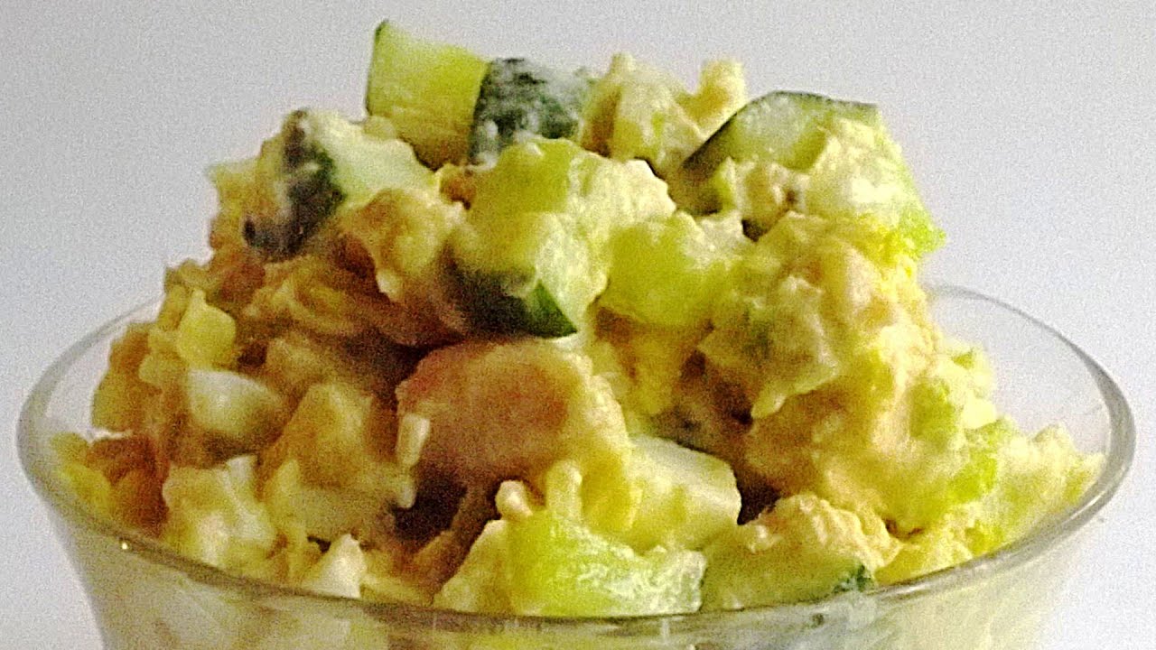 Салат с Горбушей кулинарный видео рецепт