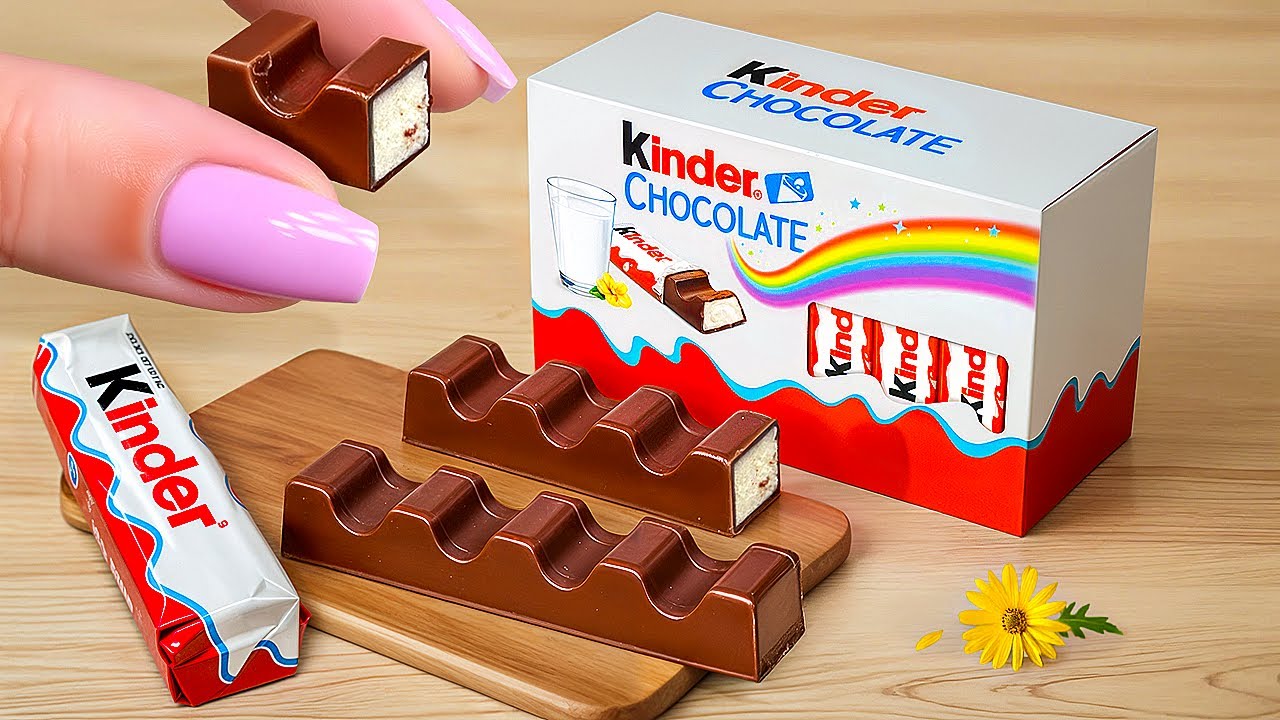 Rainbow Kinder Chocolate 🍫🌈 | Mini Chocolate Bar ASMR & Packaging Design