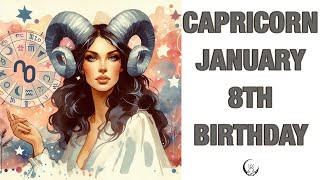 Capricorn January 8th? Your Birthday's Secret Power: Unlocking Your Potential. Free Birthday Card!